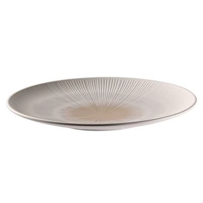 APS 85506 - Piatto in melammina, Ø 42 cm, altezza: 3,5 cm, colore: Bianco/Beige