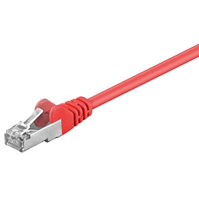 Goobay 68033 CAT 5e Câble de Liaison, SF/UTP, Rouge, 2m Longueur de Câble