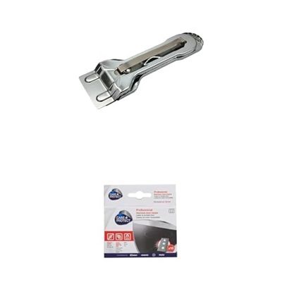 CARE + PROTECT Cleaning Scraper and Replecable Blades Bundle, Kitchen Tool for Glass, Ceramic, and Induction Hobs, No Scratch, Leaves Surfaces Bright and Shiny, Safe, Pack of 10 Blades