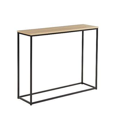 BAÏTA Console Arche Effet chêne et métal Noir 100cm