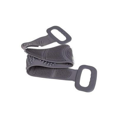 Bandeau de massage pour dos et cou avec poignées - Brosse de massage idéale pour lutter contre les maux de dos, 80 x 12 cm, gris