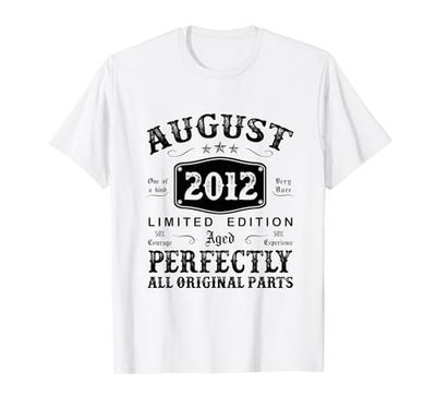 Regalo 12 Años Cumpleaños Hombre Original Agosto 2012 Camiseta