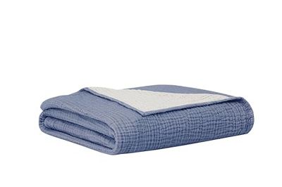 Hibboux 120 x 120 cm - Couverture en Mousseline Couverture Enfant - Indigo