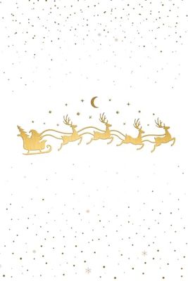 Santa's Sleigh with Reindeer Christmas Notebook - Vintage Holiday Journal, Perfect Christmas Gifts for Women, Girls, Office Supplies, Winter Themed Notebook for School or Work, 9x6 Ruled, 120 Pages