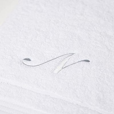 Caleffi Serviette éponge brodée Blanche en Coton - 78365