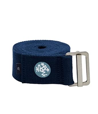 Manduka Align Yogariem - Lichtgewicht katoen, veilige en slipvrije ondersteuning, middernachtblauw, 4 cm breed (1.75 inch) 305 cm (10 voet)