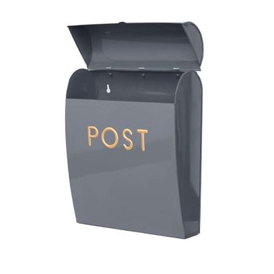 ACL Postbox Wall Mounted Letterbox with Easy Access No Lock for Outdoor Use - Weatherproof And Durable Mailbox, Easy Installation, Strong Construction, Perfect for Homes and Offices (Grey, Small)