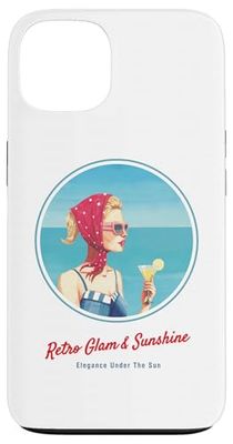 Fille rétro sur la Plage – Ambiance Estivale des années 50 Coque pour iPhone 13