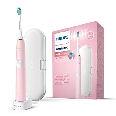 Philips Cepillo de dientes eléctrico Sonicare ProtectiveClean modelo 4300, rosa pastel (enchufe de la UE)