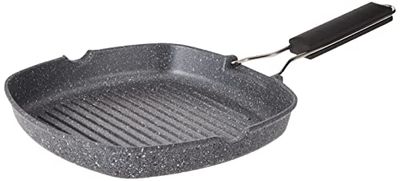 Tognana WI758BBAMNF Grill Quadra con Manico Pieghevole Mythos, Alluminio, Grigio, 0