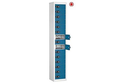 15 Door Tablet Charging Locker, Blue, Cam Lock