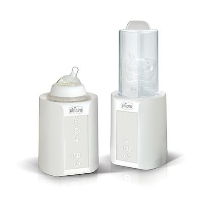 Chicco Babyvoedselverwarmer en flessenwarmer voor pasgeborenen, 2-in-1, timer- en ontdooifunctie, sterilisatiefunctie, ook voor glazen en moedermelk, multifunctioneel, wit