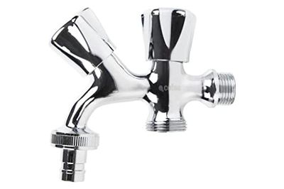 Lot de 2 robinets double sortie d'eau pour machine à laver/lave vaisselle modèle furet
