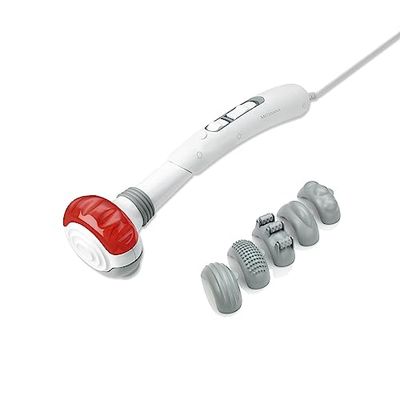 medisana HM 886 handmassageapparaat, elektrisch rugmassageapparaat, massagestaaf met vibratie, roodlichtfunctie, warmtefunctie, 2 intensiteiten voor rug, benen, nek en schouder