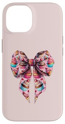 Coquette Bow con estampado de magdalenas para hornear panadera, niña, mamá, rosa Carcasa para iPhone 14