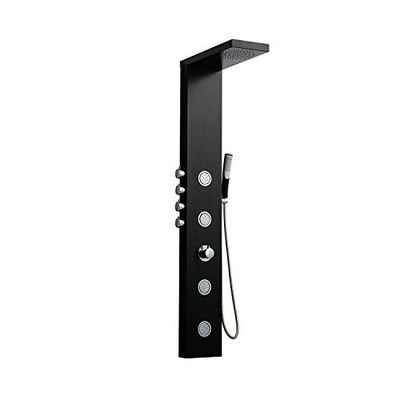 Columna de hidromasaje termostática en aluminio color negro modelo A-841 NEGRO