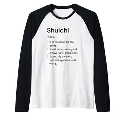 Shuichi Definizione del nome Dizionario divertente Maglia con Maniche Raglan