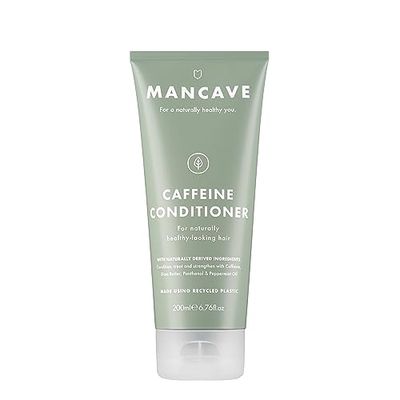 ManCave Balsamo alla caffeina per uomo, incoraggia la crescita sana dei capelli, condiziona e rafforza con caffeina, burro di karitè e pantenolo, naturale, vegano, cruelty free, 200 ml