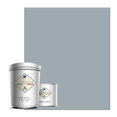 BARBOUILLE - Bar-Résine Nec Mergitur - Résine Epoxy Bi-Composants - Effet Brillant - Peinture Mur, Plafond, Boiserie, Carrelage & Métal - Lessivable - COV A+ - Fabriquée En France - 750 ml