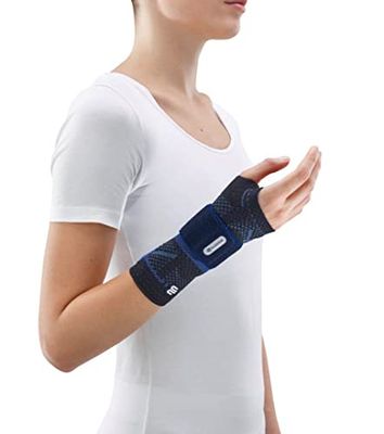 BAUERFEIND ManuTrain Wrist Bandage with Degree of Stabilization Individually Adjustable, Right, Black, Size 5