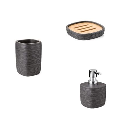 Tatay Set de colección de Sobremesa Bambú Vaso Colección Sobremesa BAMBU + Jabonera Colección Sobremesa BAMBU + Dosificador Colección Sobremesa BAMBU
