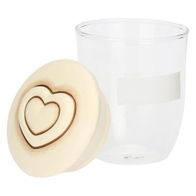 THUN - Bocal en verre avec couvercle coeur en céramique