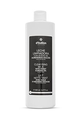 D'Bullón Leite de limpeza facial com óleo de amêndoas, hidratante e nutritivo, ideal para remover e limpar profundamente, adequado para todos os tipos de pele, 500 ml