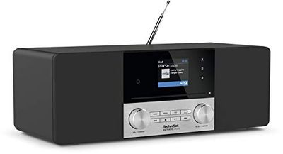 TechniSat DIGITRADIO 3 Voice - Radio Dab+ stéréo compacte avec Commande vocale Hors Ligne en Allemand (Dab, FM, Lecteur CD, USB, Prise Casque, entrée AUX, Radio-réveil, écran OLED, 20 Watts RMS) Noir