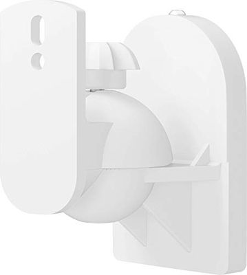 goobay 49394 Soporte de Pared para Altavoces Universal, Giratorio/inclinable para Altavoces de hasta 3,5 kg, Blanco