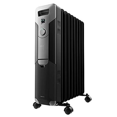 Cecotec Olieradiator ReadyWarm 9000 Space Black. 2000 W, 9-module, 3 Vermogensniveaus, 20 m² Dekking, Kabelcollector, Eenvoudige bediening, handvat, wielen en dubbel veiligheidssysteem