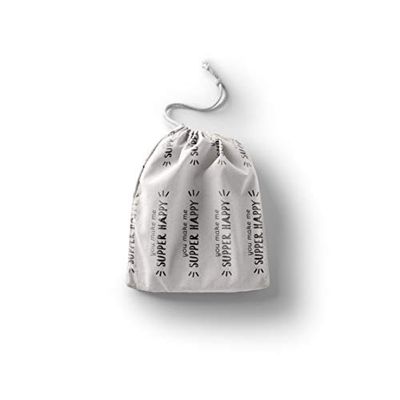 Bonamaison Imprimé Sacs de Coton avec Cordon, Sac D'Épicerie, Sac À Provisions, Réutilisables, Écologique, Pliable, Taille: 20x30 Cm