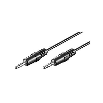 Goobay 51658 Cavo di Collegamento Audio AUX, Stereo da 3.5mm, CU, Nero, 4mm Diametro, 1 m Lunghezza del Cavo