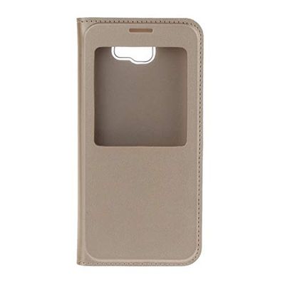 Carcasa de telefono for Galaxy A7 (2017) / A720 Litchi Texture Horizontal Flip Funda de Cuero con ID de Pantalla de Llamada (Negro) (Color : Oro)