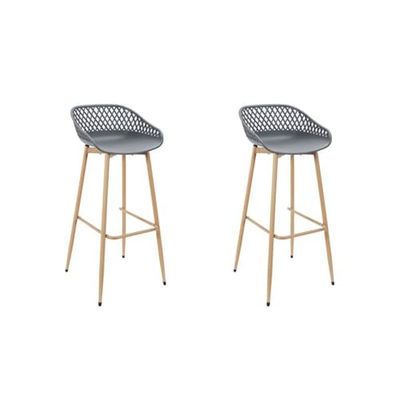 HOME DECO FACTORY, HDO7286, set van 2 Malaga grijze barkrukken, meubels, tuinmeubilair, buitenzitplaatsen, 45,5x88x47,6 cm, zithoogte 76 cm, grijsbruin