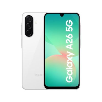 Samsung Galaxy A26 5G 256GB Teléfono Móvil, Awesome Intelligence, 6GB RAM, 50MP Cámara, Blanco, Garantía del Fabricante 3 Años + 1 Año Extra