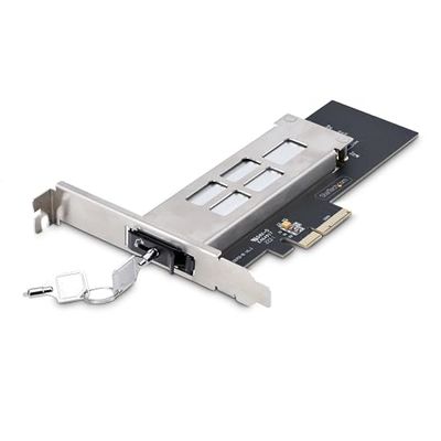 StarTech.com Tarjeta PCIe x4 a SSD NVMe M.2 - Rack Móvil Backplane con Bandeja Removible Hot Swap Intercambiable en Caliente - Bahía de Unidad PCIe 4.0/3.0 - con Llave (M2-Removable-PCIE-N1)