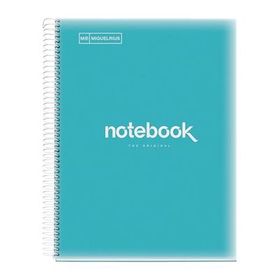 Miquelrius A4 Spiral Bound Plastic Cover Notebook Unica Sky Blue