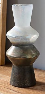 JARRON FORMAS GEOMETRICAS VIDRIO DEGRADADO ORO 31 CMS. 13dx31 cms