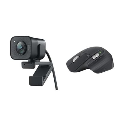 Logitech StreamCam – Live Streaming Webcam for Youtube and Twitch, Full 1080p HD 60fps & MX Master 3S - Wireless Performance Mouse with Ultra-Fast Scrolling