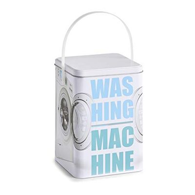 Zeller 19216 Washing Machine Caixa para detergente em pó, metal, aprox. 15x15x21cm