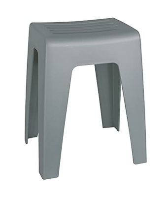 Wenko Taburete baño Kumba gris - Taburete, asiento-taburete, taburete de salón, Polipropileno, 38 x 47 x 32 cm, Gris