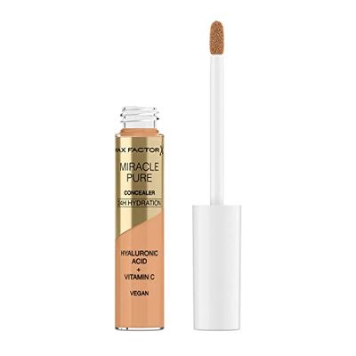 Max Factor Miracle Pure rozświetlająco-nawilżający korektor dla skóry wrażliwej, wegański korektor, z witaminą C i kwasem hialuronowym, nr 03