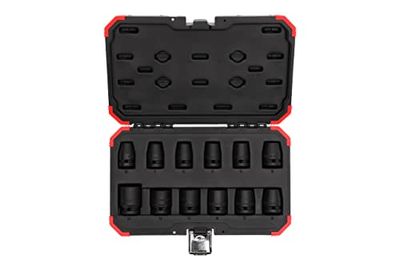 GEDORE red Conjunto de copos de impacto, conjunto de 12 peças, 1/2", copo hexagonal, largura da chave 10-24 mm, para veículos/carros, R63003012