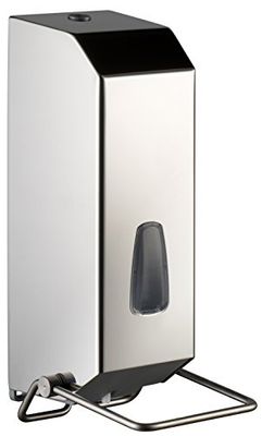 Mar Plast Distributeur de savon liquide à remplir avec levier en caoutchouc 1,2 l en acier inoxydable