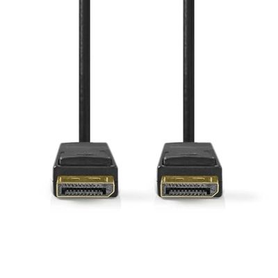 NEDIS Câble Displayport - Connecteur DisplayPort - Connecteur DisplayPort - 8K @ 60 Hz - Plaqué or - 2 m - Rond - PVC - Noir - Étiquette