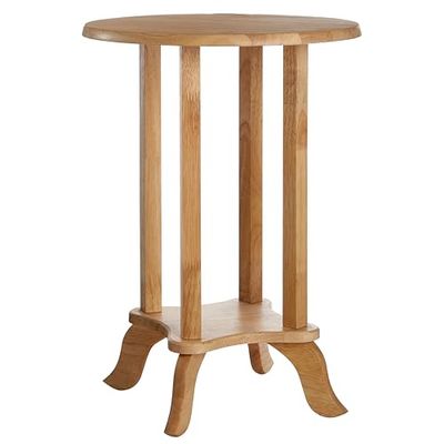 Premier Housewares Meuble de téléphone rond Bois d'hévéa 55 x 39 x 39 cm