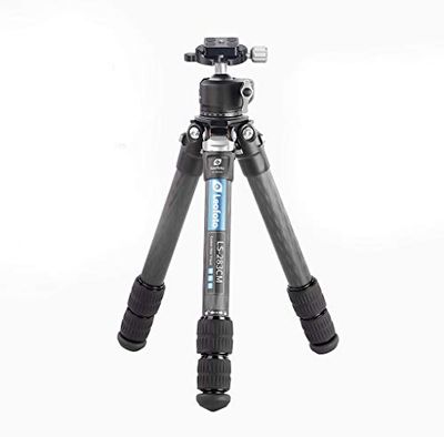 Leofoto - Ranger - Treppiede in carbonio con testa a sfera - Leggero - Gambe regolabili in 3 angoli - Ideale per fotografia macro - LS-283CM+LH-30
