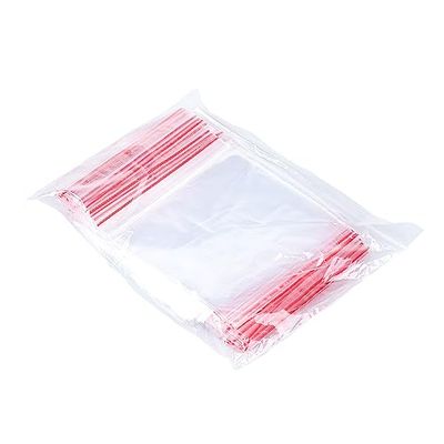 OFFICER PRODUCTS Bolsas con cierre a presión, 16 x 22 cm, 100 unidades (1 unidad), transparentes, transparentes, con cremallera, bolsas con cremallera, bolsas de polietileno, aptas para alimentos