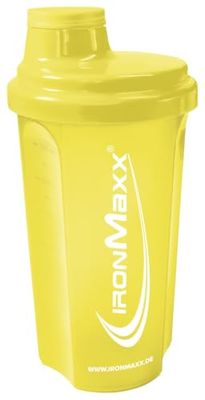 IronMaxx Protein Shaker - Girasol 700ml | agitador de proteínas con tapón de rosca, tamiz y escala medidora | a prueba de fugas, apto para lavavajillas y libre de plastificantes BPA y DEHP