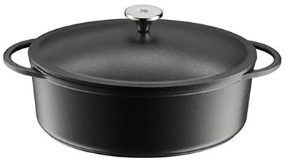 Assador de indução WMF 30 x 23,5 cm, panela 5,0 l, panela, ferro fundido esmaltado, adequado para forno